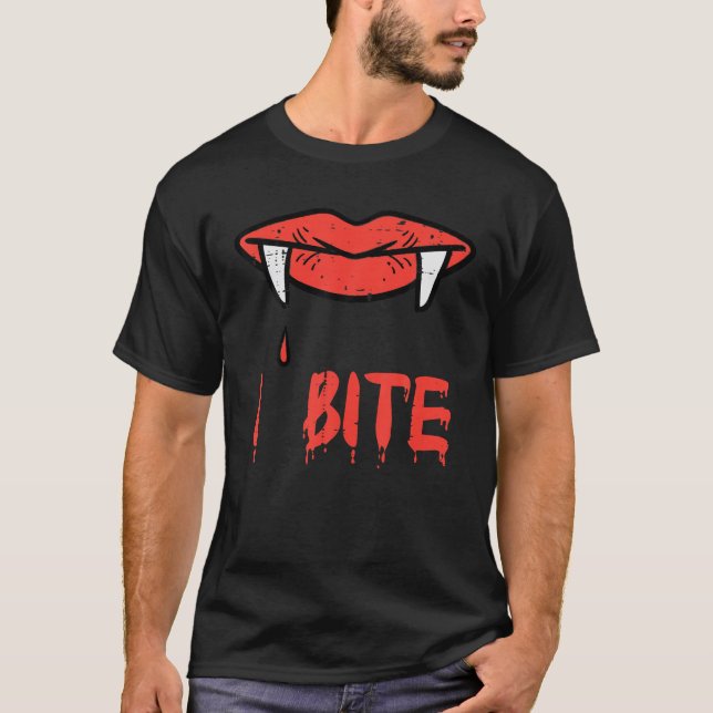 Halloween Vampire Läppar I Bita Fangs Costume Wome T Shirt (Framsida)