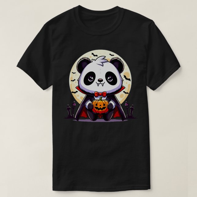 Halloween Vampire Panda TShirt T Shirt (Design framsida)