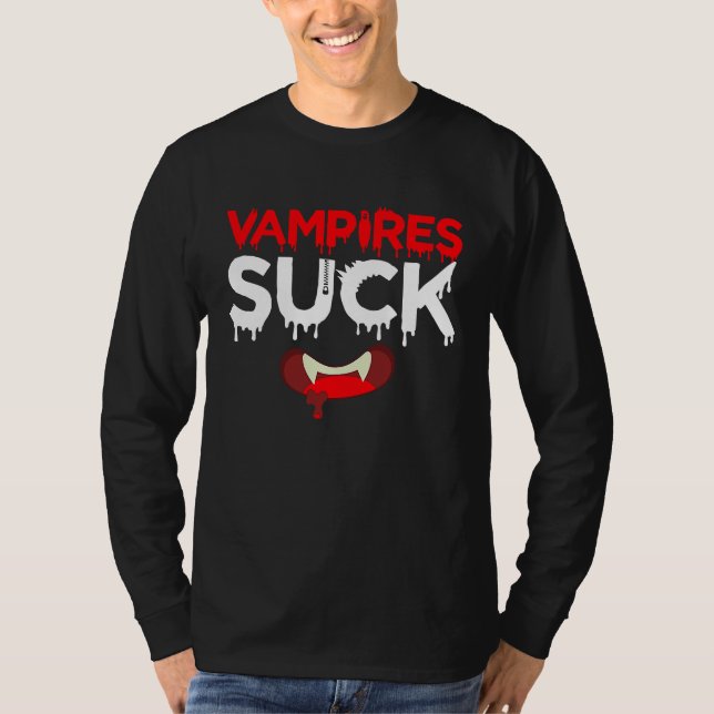 Halloween Vampire Sayings  Creepy Werewolf Bloodsu T Shirt (Framsida)