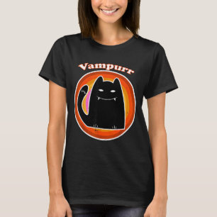 Halloween Vampire Svart Kittel Dracula Vampurr Kat T Shirt