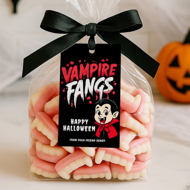 Halloween Vampire Tänder Presentetikett (Skapare uppladdad)