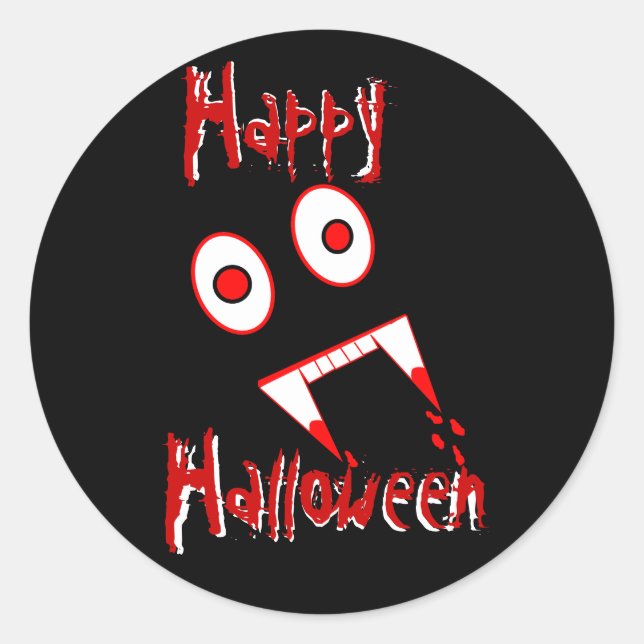 Halloween Vampire tänder Runt Klistermärke (Framsida)