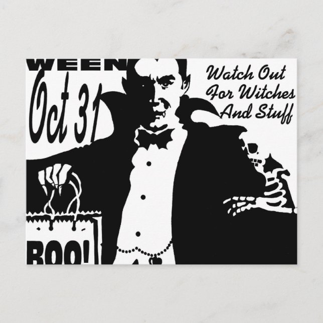 Halloween Vampire Vykort (Framsida)