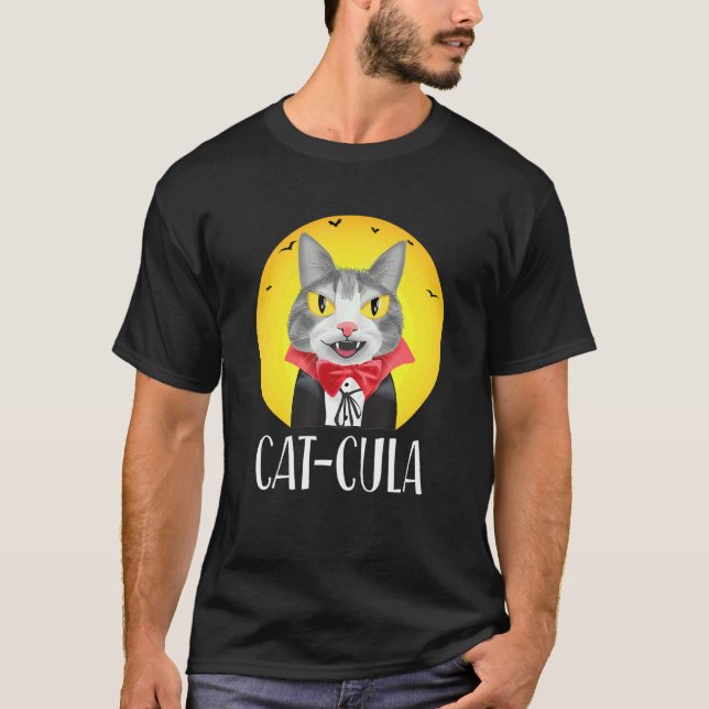 Halloween Vampurr Spooky Cat Vampire Cat Cula Dra T Shirt (Framsida)