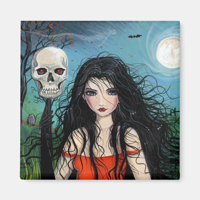 Halloween Vampyr Dödskalle Magnet (Framsidan)