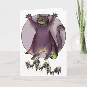 Halloween Vampyr Katt Kort