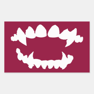 Halloween vampyr - vampyrtänder rektangulärt klistermärke
