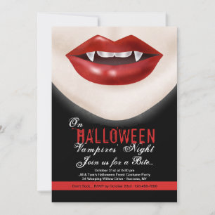 Halloween Vampyre-inbjudan Inbjudningar