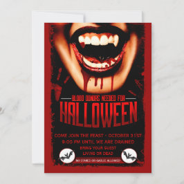 Halloween Vampyres Feast Bloody Party-inbjudan Inbjudningar