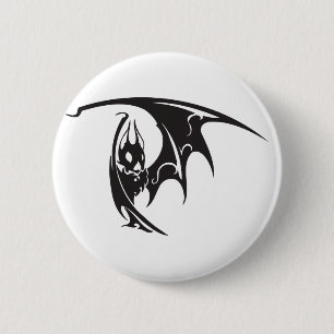 Halloween Vampyrfladdermöss tatuering stil konst s Knapp