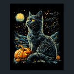 Halloween Van Gogh Starry Night Black Cat Pumpkins Poster<br><div class="desc">Halloween Van Gogh Starry Night Black Cat Pumpkins Fladdermus</div>