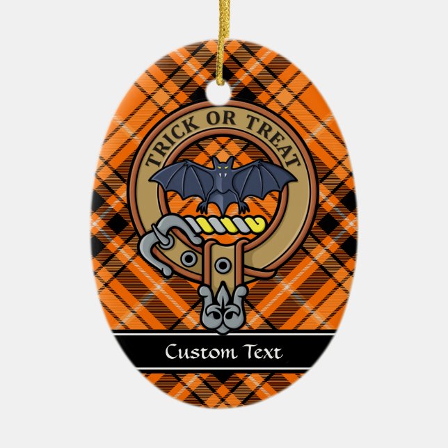 Halloween-Vapensköld över Tartan Ceramic Ornament (Framsidan)