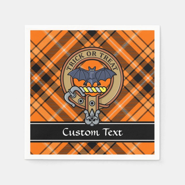 Halloween-Vapensköld över Tartan Napkins Pappersservett (Framsidan)