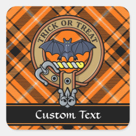 Halloween-Vapensköld över Tartan Square Sticker Fyrkantigt Klistermärke
