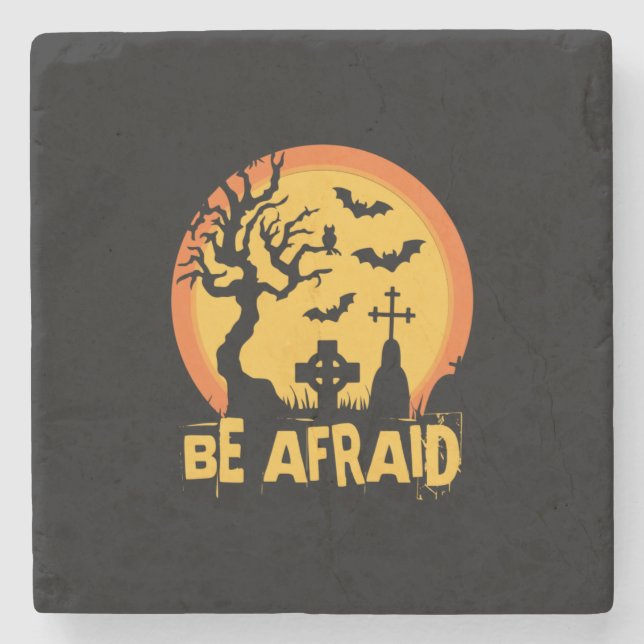 Halloween var Afraid Halloween Birthday Stenunderlägg (Framsidan)