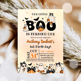 Halloween Vår lilla boo 1:a födelsedag Party Inbjudningar