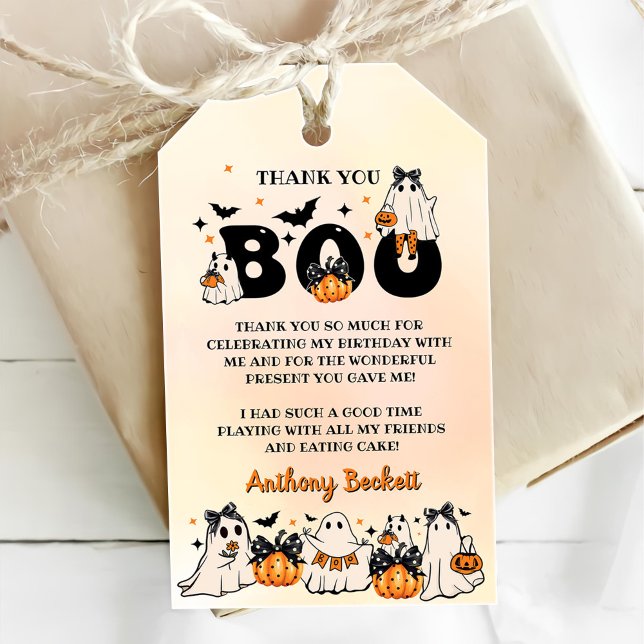 Halloween Vår lilla boo 1:a födelsedag Party Presentetikett (Skapare uppladdad)