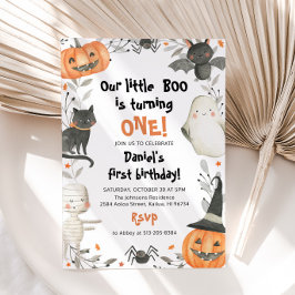Halloween Vår lilla Boo Födelsedagsfest inbjudan
