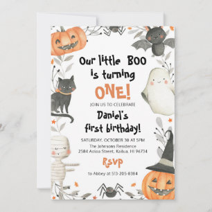 Halloween Vår lilla Boo Födelsedagsfest inbjudan