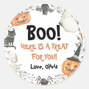 Halloween Vår lilla Boo Födelsedagsfest Klistermär Runt Klistermärke