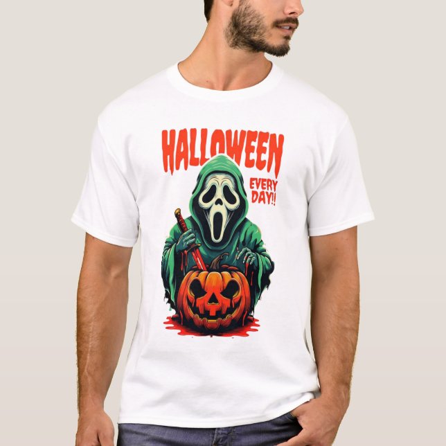 Halloween varje dag T-shirt | Scream Ghostface  (Framsida)