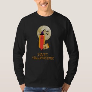 Halloween varm wiener hundbulle & Moon Happy Hallo T Shirt