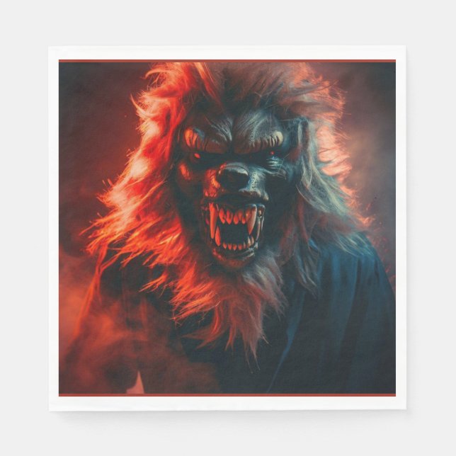 Halloween - Varulv 4 Pappersservett (Framsidan)