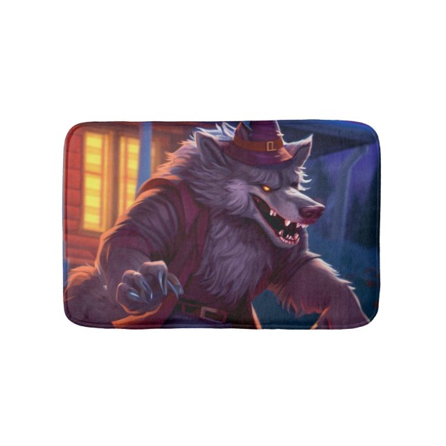 Halloween/varulv/fall/höst Badrumsmatta (Framsidan)