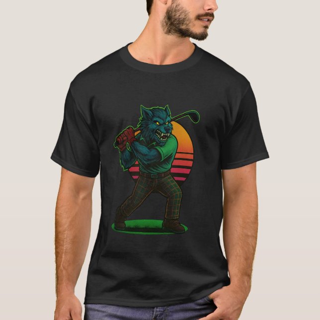 Halloween Varulv Golfande T Shirt (Framsida)