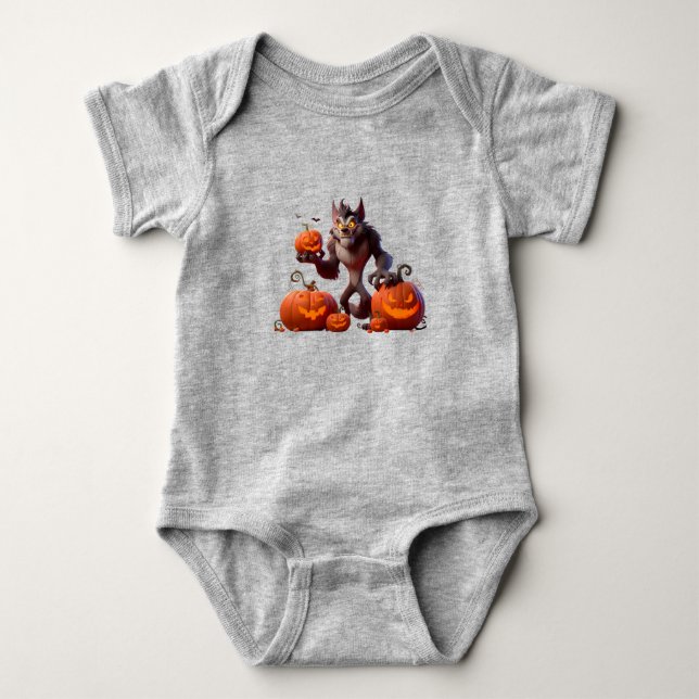 Halloween varulv och pumpor t shirt (Framsida)