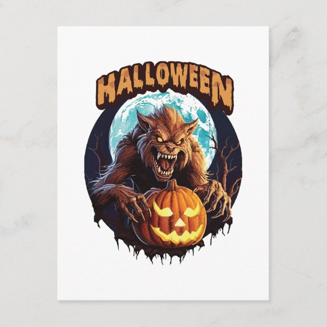 Halloween Varulv Tilläggskort (Framsida)