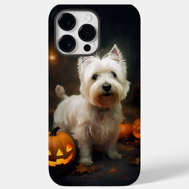 Halloween Väster Highland White Terrier Pumpkins (Baksida)