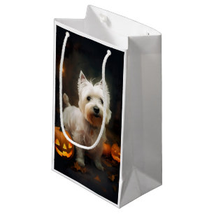 Halloween Väster Highland White Terrier Pumpkins