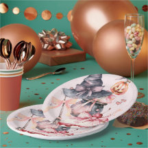 Halloween vattenfärgscoquette-Födelsedagsfest