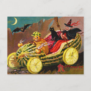 Halloween-vattenmelonsskära Vykort