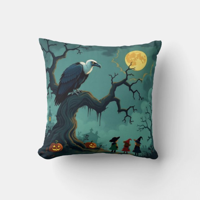 Halloween Vculture Kudde (Framsida)