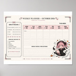 Halloween Veckoplanering 2026 | Serums Tracker  Poster