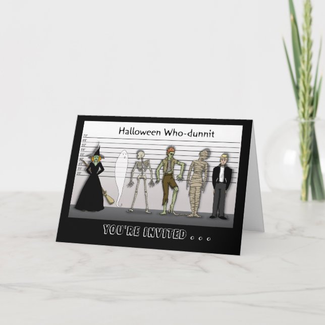 Halloween Vem-dådde-det Inbjudan (Framsida)