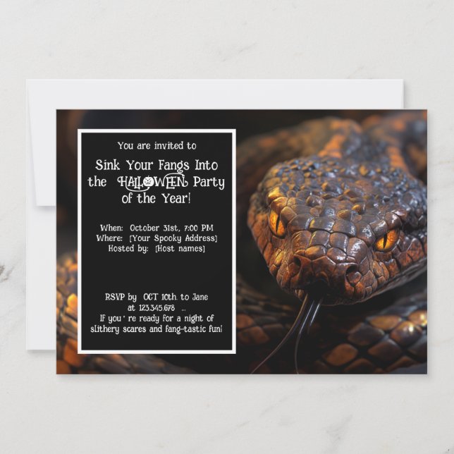 Halloween Venom & Vibes Inbjudningar (Framsida)