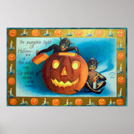 Halloween-ventiler och pumkin Vintage party poster