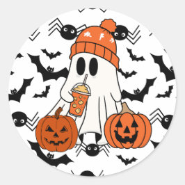 Halloween Vibe Sticker - Ghost, Pumpkin, Spider Runt Klistermärke