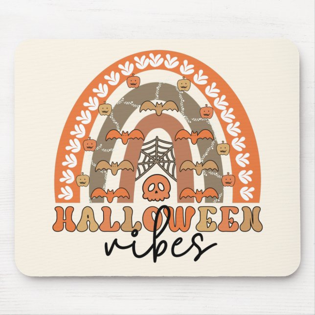 Halloween Vibes Boho Rainbow Fall Halloween Musmatta (Framsidan)