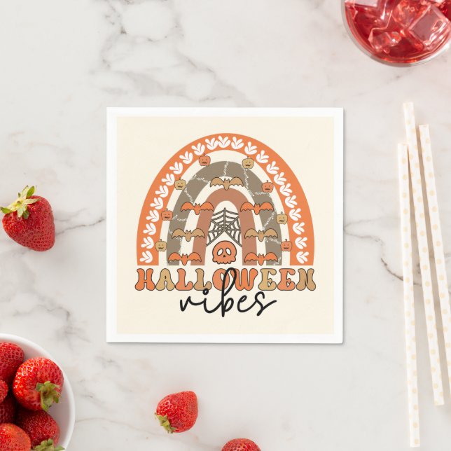 Halloween Vibes Boho Rainbow Fall Halloween Pappersservett (Insitu)