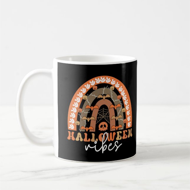 Halloween Vibes Boho Rainbow Fall Spooky Kaffemugg (Vänster)