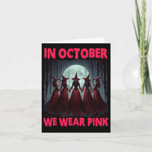 Halloween Vibes Breast Cancer Witch i oktober Kort