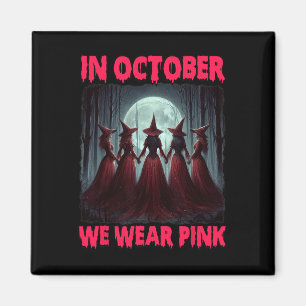 Halloween Vibes Breast Cancer Witch i oktober Magnet