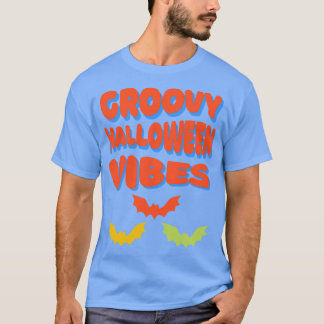 Halloween Vibes Fladdermus Retro Färg T Shirt