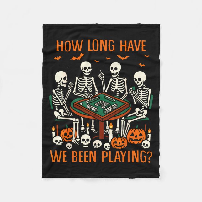 Halloween Vibes Mahjong-älskare Hur Lång Tid Har D Fleecefilt (Framsidan)