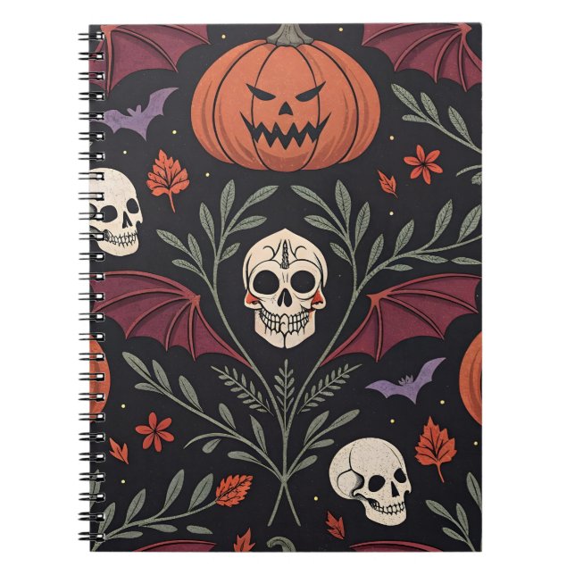 Halloween Vibes Mönster Anteckningsbok (Framsidan)