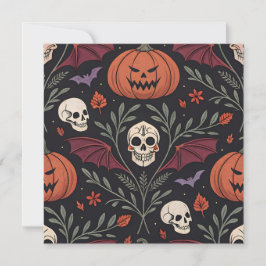 Halloween Vibes Mönster Inbjudningar